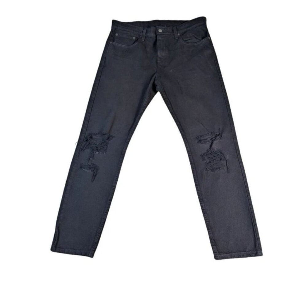 Levi's 512 Slim Taper Black Distressed Jeans 33x30